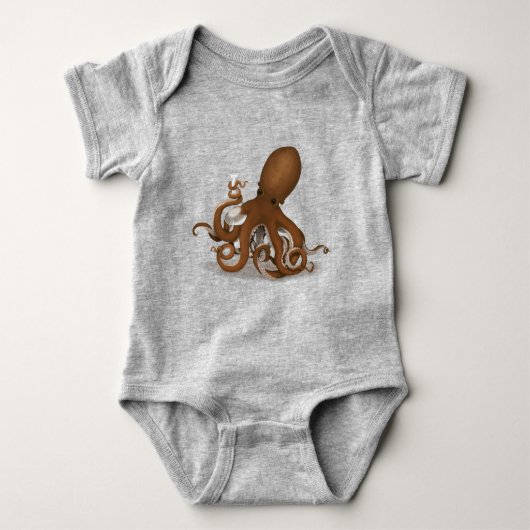 octopus met glazen flesje neo-Victoriaans wetensch Romper (Voorkant)