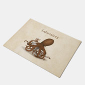 Octopus met glazen kolf Steampunk Laboratoriumdeur Deurmat (Schuin)