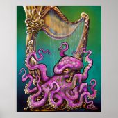 Octopus met Harp Poster (Voorkant)