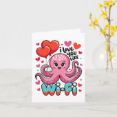 Octopus Met Hart Ballonnen Ik Hou Van Jou Als Wi-f Kaart (Gele Bloem)