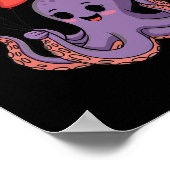 Octopus Met Hart Lloons Valentijnsdag Poster (Hoek)