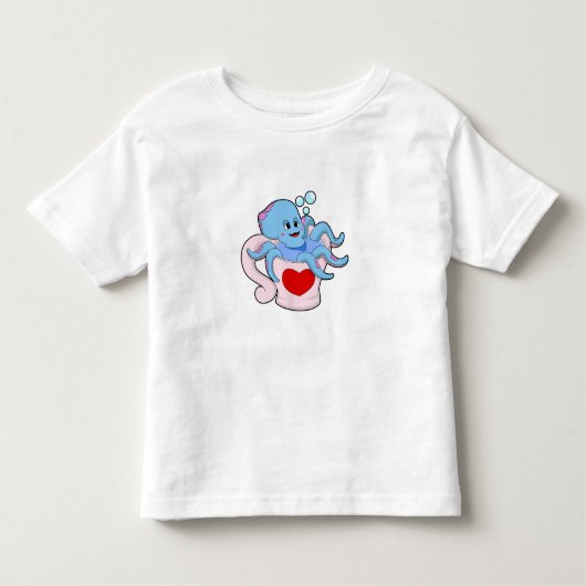 Octopus met hartbeker.PNG Kinder Shirts (Voorkant)