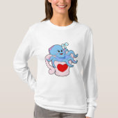 Octopus met hartbeker.PNG T-shirt (Voorkant)