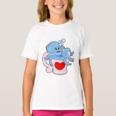 Octopus met hartbeker.PNG T-shirt (Voorkant)