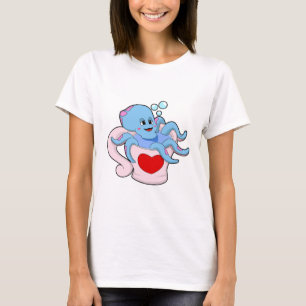 Octopus met hartbeker.PNG T-shirt