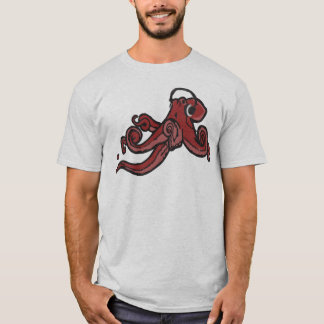 Octopus met hoofdtelefoon Fun DJ Graphic T Shirt