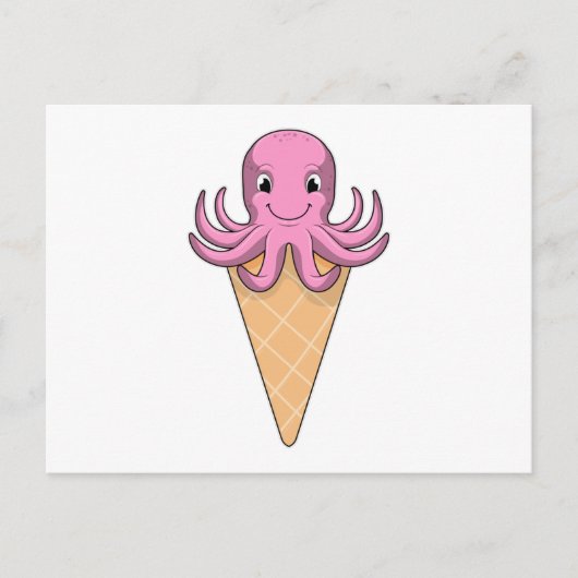 Octopus met ijscrème briefkaart (Voorkant)