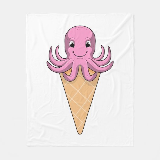 Octopus met ijscrème fleece deken (Voorkant)