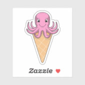 Octopus met ijscrème sticker (Vel)