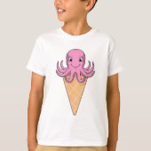 Octopus met ijscrème t-shirt (Voorkant)