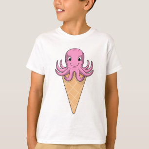 Octopus met ijscrème t-shirt