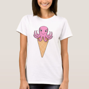 Octopus met ijscrème t-shirt