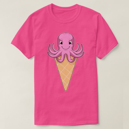 Octopus met ijscrème t-shirt (Design voorkant)