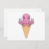Octopus met ijshoorntje briefkaart (Voorkant / Achterkant)