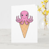 Octopus met ijsje kaart (Gele Bloem)
