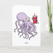 Octopus met koffiebeker kaart (Achterkant)