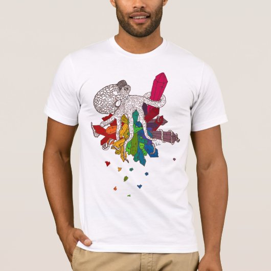 Octopus met kristallen t-shirt (Voorkant)