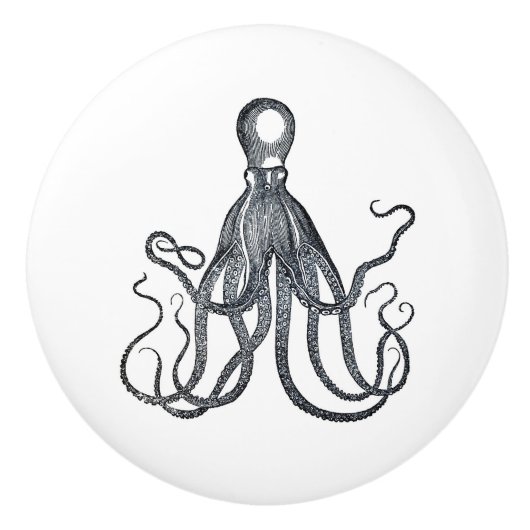 Octopus met lange tentakels | Kraken | Cthulhu Keramische Knop (Voorkant)