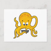 Octopus met laptop briefkaart (Voorkant)