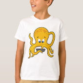 Octopus met laptop t-shirt (Voorkant)