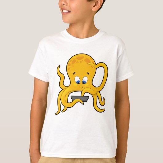 Octopus met laptop t-shirt (Voorkant)