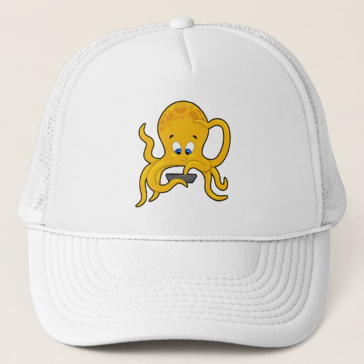 Octopus met laptop trucker pet (Voorkant)