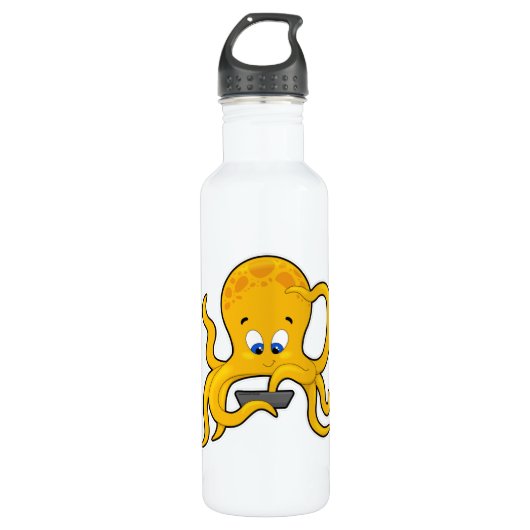 Octopus met laptop waterfles (Voorkant)