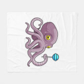Octopus met Lollipop Fleece Deken (Voorkant (Horizontaal))