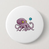 Octopus met Lollipop Ronde Button 7,6 Cm (Voorkant)
