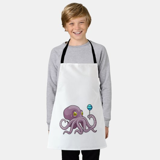 Octopus met Lollipop Schort (Gedragen)