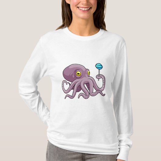 Octopus met Lollipop T-shirt (Voorkant)