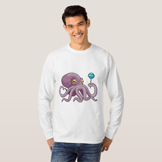 Octopus met Lollipop T-shirt (Voorkant volledig)