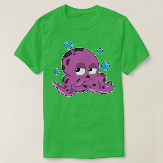 Octopus met luchtbelletjes t-shirt (Design voorkant)