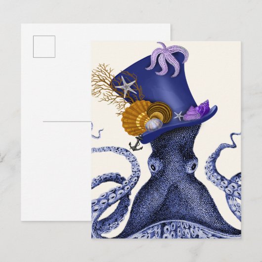 Octopus met Nautisch Pet Briefkaart (Voorkant / Achterkant)