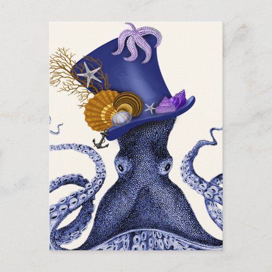 Octopus met Nautisch Pet Briefkaart (Voorkant)