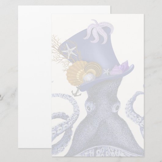 Octopus met Nautisch Pet Briefpapier (Voorkant / Achterkant)