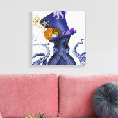 Octopus met Nautisch Pet Canvas Afdruk (Insitu (Woonkamer))