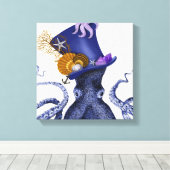 Octopus met Nautisch Pet Canvas Afdruk (Insitu (Houten vloer))