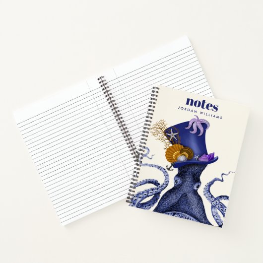 Octopus met Nautisch Pet Notitieboek (Binnen)