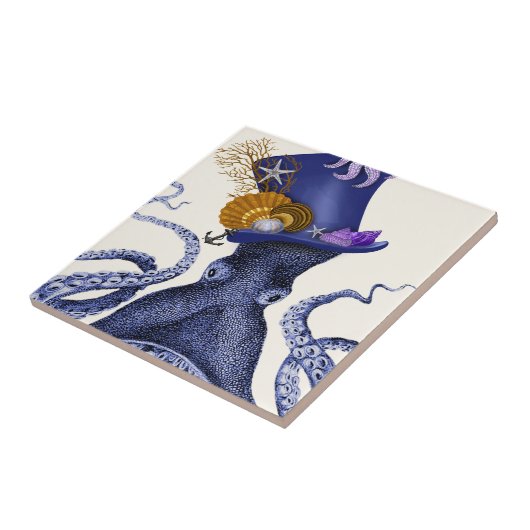 Octopus met Nautisch Pet Tegeltje (Zijkant)