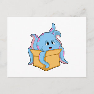 Octopus met Packet.PNG Briefkaart