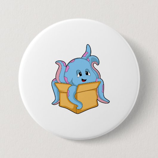 Octopus met Packet.PNG Ronde Button 7,6 Cm (Voorkant)