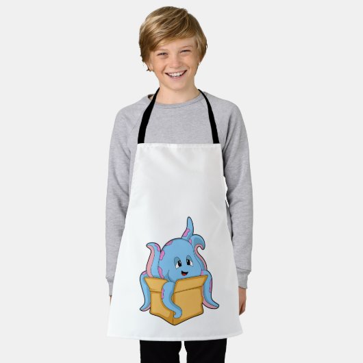 Octopus met Packet.PNG Schort (Gedragen)