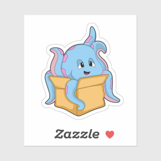 Octopus met Packet.PNG Sticker (Vel)