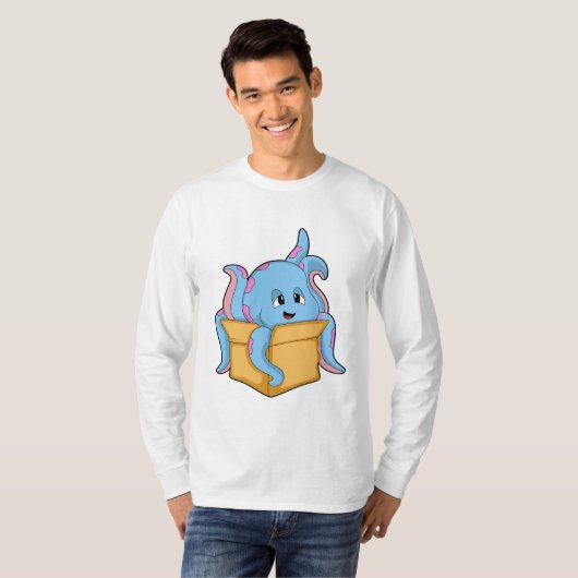Octopus met Packet.PNG T-shirt (Voorkant volledig)