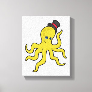 Octopus met Pet Canvas Afdruk
