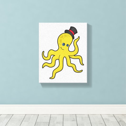 Octopus met Pet Canvas Afdruk (Insitu (Houten vloer))