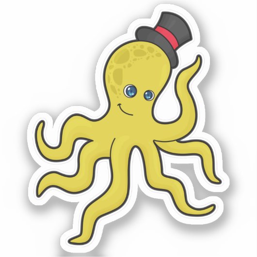 Octopus met Pet Sticker (Voorkant)