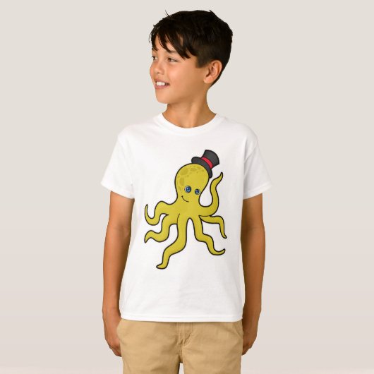 Octopus met Pet T-shirt (Voorkant volledig)