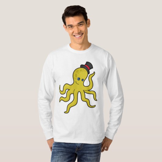 Octopus met Pet T-shirt (Voorkant volledig)